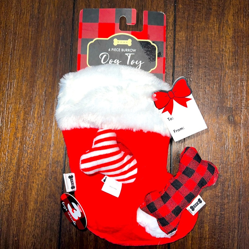 Woof Christmas Stocking Dog Toy